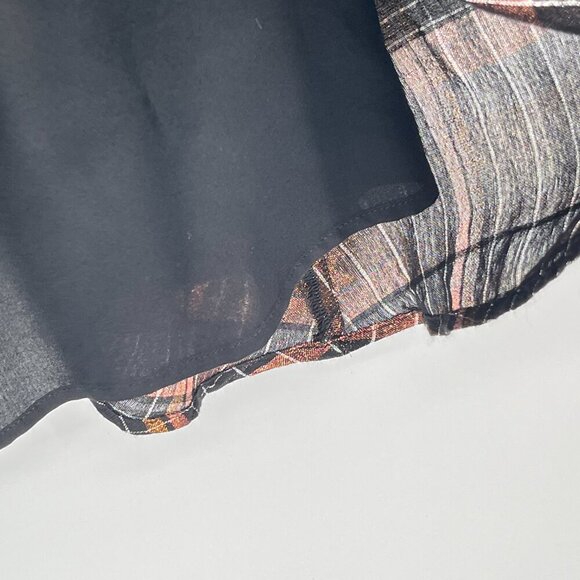 Free People Barcelona Shimmer Plaid Metallic Mini Dress in Black Pockets SP - Picture 8 of 15